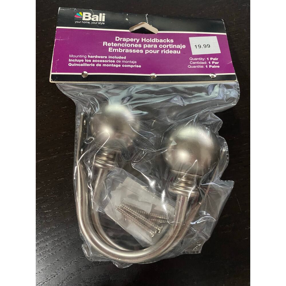 Bali Satin Nickle Drapery Holdbacks